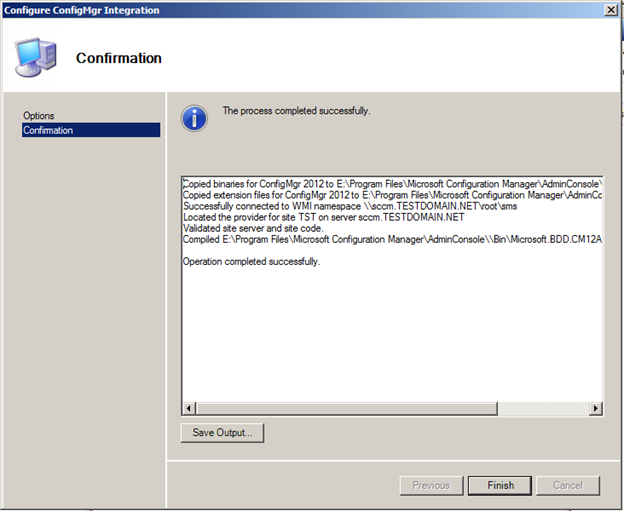 Install the mdt extensions for configuration manager